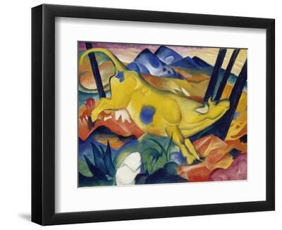 Yellow Cow, 1911 - Black Framed Art Print Wall Art, 12x9 Yellow Cow, 1911 - Black Framed Art Print Wall Art, 12x9